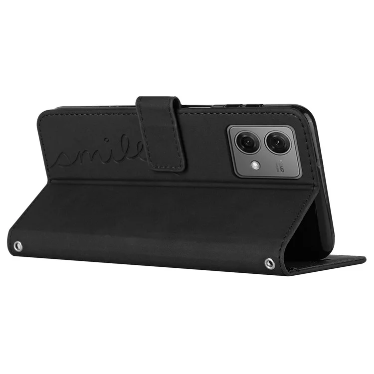 Para Motorola Moto G84 5G Case Leather Phone Cover com Carteira Stand - Preto