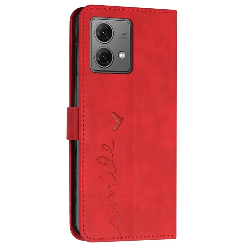 For Motorola Moto G84 5G Case Leather Phone Cover with Wallet Stand - Red