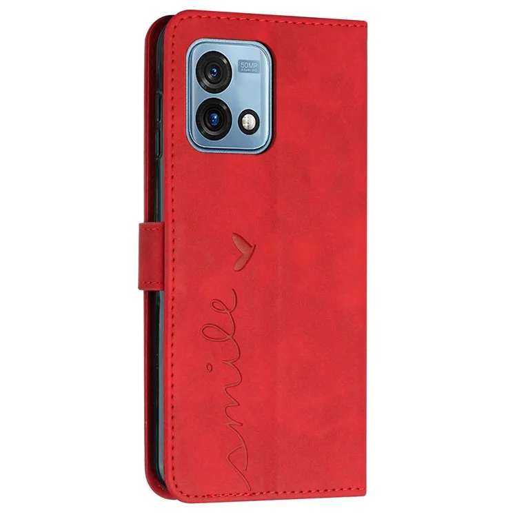 For Motorola Moto G Stylus (2023) Leather Case Heart Shape Imprinted Phone Cover - Red