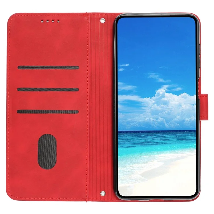 For Motorola Moto G Stylus (2023) Leather Case Heart Shape Imprinted Phone Cover - Red