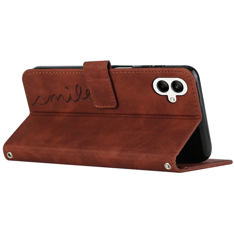 Para Samsung Galaxy A05 4G Case Stand Wallet PU Leather Cell Phone Cover - Brown