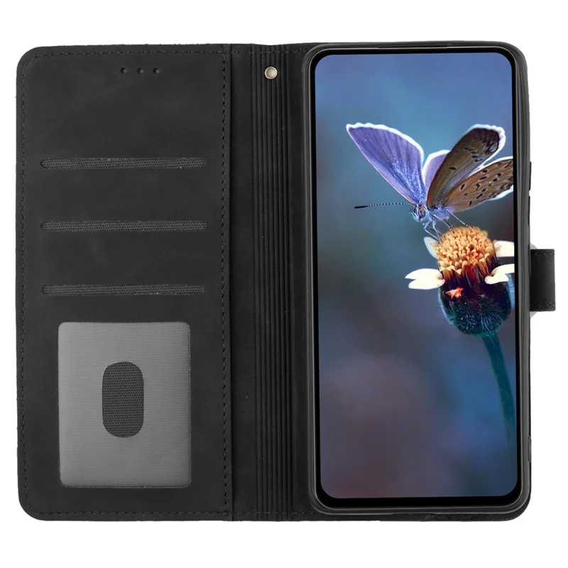 Capa de Celular para Samsung Galaxy S24+ Caso de Couro PU Carteira Impressa Suporte para Telefone - Preto