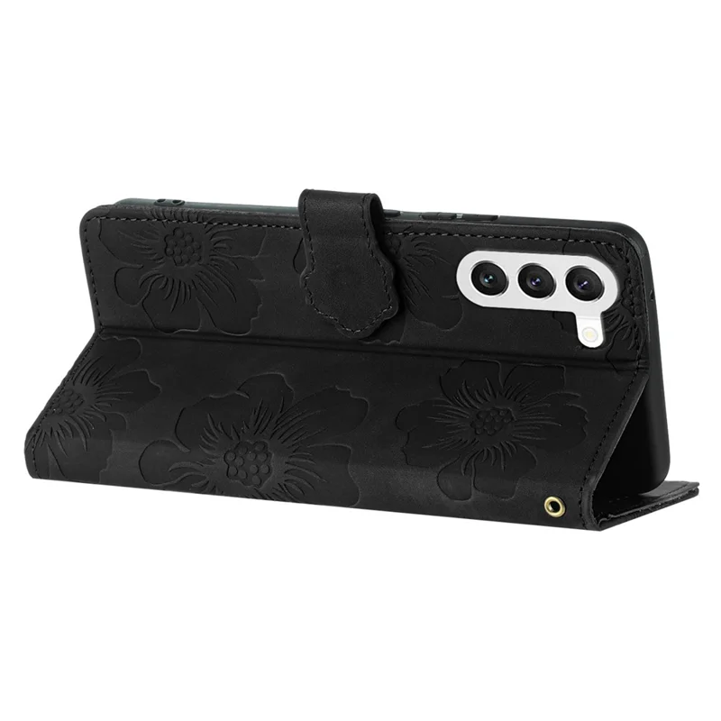 Capa de Celular para Samsung Galaxy S24+ Caso de Couro PU Carteira Impressa Suporte para Telefone - Preto