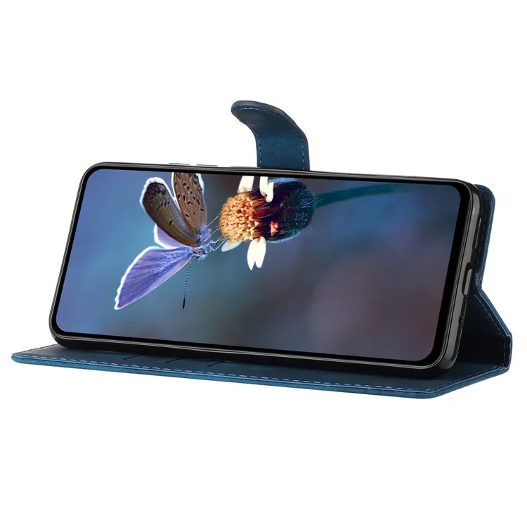 Pour Samsung Galaxy S24 Ultra Case PU Cuir Support Housse de téléphone Magnétique Coque Portefeuille - Bleu