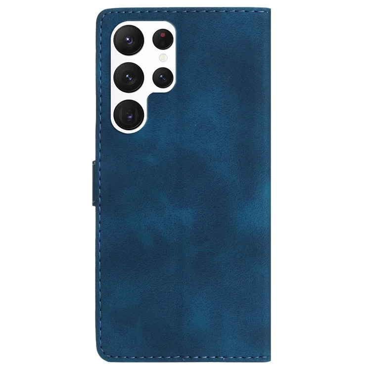 Pour Samsung Galaxy S24 Ultra Case PU Cuir Support Housse de téléphone Magnétique Coque Portefeuille - Bleu