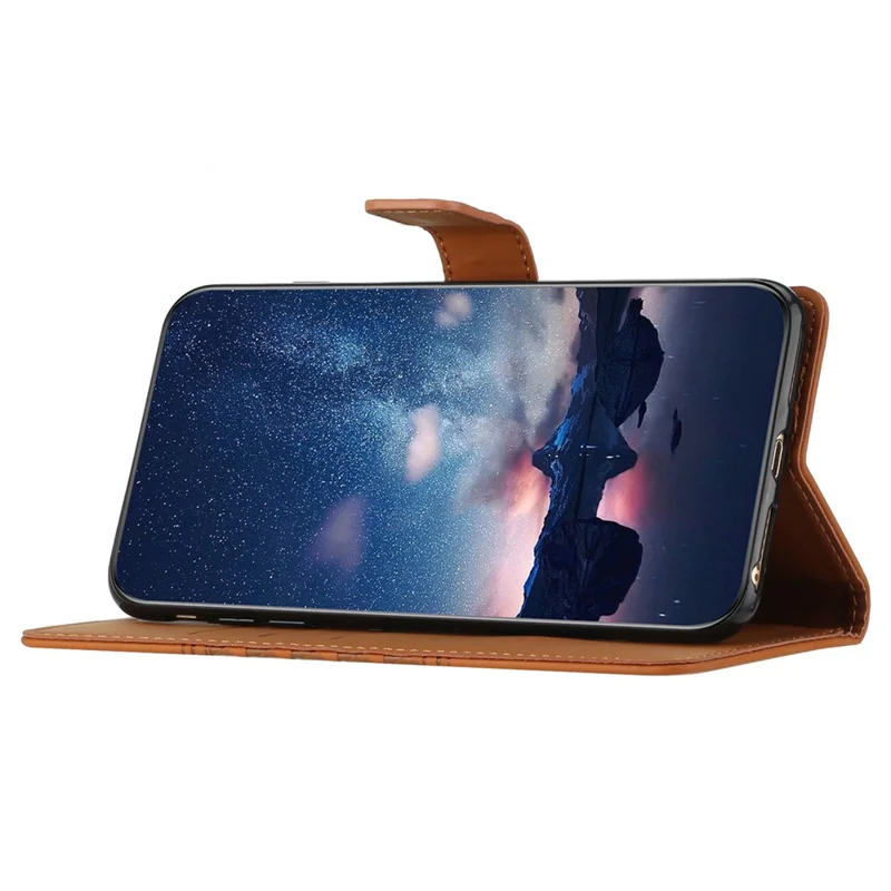 Para Samsung Galaxy S24 Case Imprinted Rhombus Wallet Phone Cover - Marrom