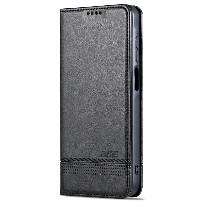AZNS For Samsung Galaxy A15 4G Case PU Leather Magnetic Suction Wallet Phone Shell Cover - Black