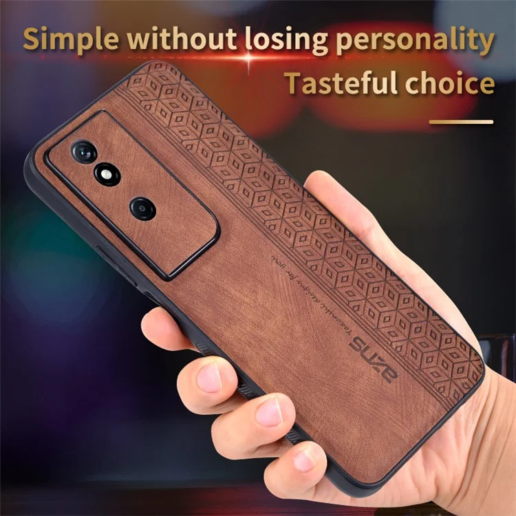 AZNS For Honor Play 50 Plus 5G Case Anti-Scratch PU Leather+TPU Phone Cover - Marrón