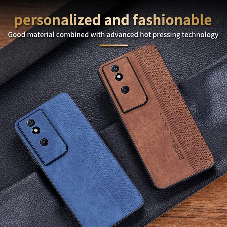 AZNS For Honor Play 50 Plus 5G Case Anti-Scratch PU Leather+TPU Phone Cover - Marrón