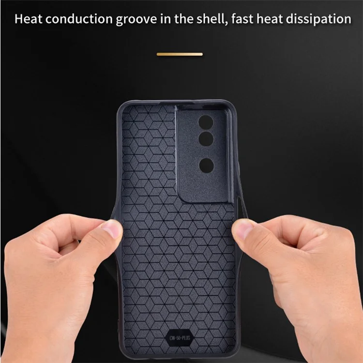 AZNS For Honor Play 50 Plus 5G Case Anti-Scratch PU Leather+TPU Phone Cover - Marrón