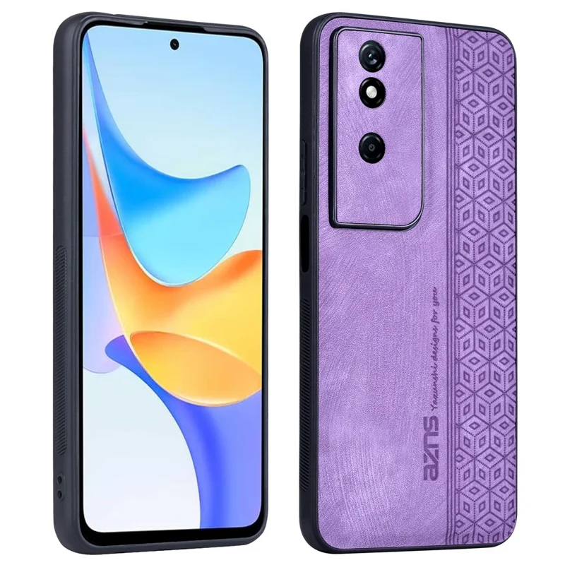 AZNS For Honor Play 50 Plus 5G Case Anti-Scratch PU Leather+TPU Phone Cover - Purple