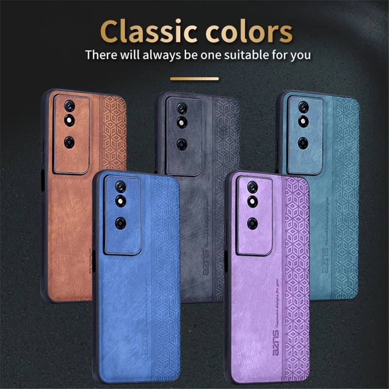 AZNS For Honor Play 50 Plus 5G Case Anti-Scratch PU Leather+TPU Phone Cover - Purple
