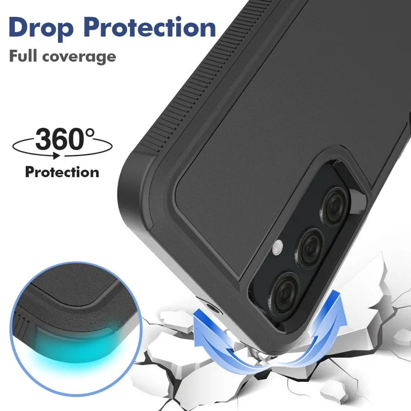 For Samsung Galaxy A25 5G (Global) (161.0 x 76.5 x 8.3mm) Phone Case PC+TPU Shockproof Cover - Black