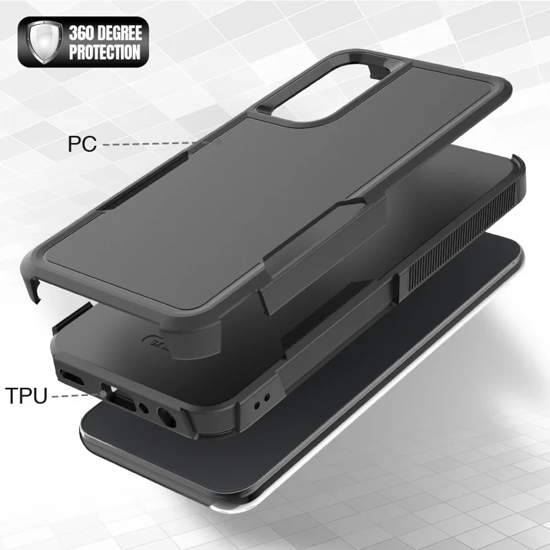 For Samsung Galaxy A25 5G (Global) (161.0 x 76.5 x 8.3mm) Phone Case PC+TPU Shockproof Cover - Black