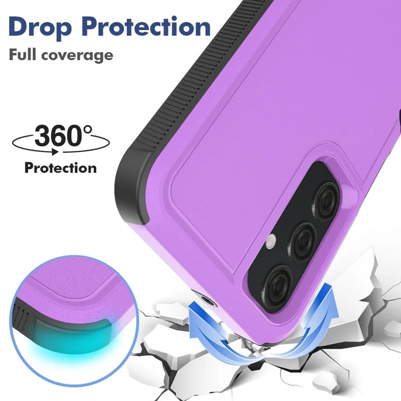 For Samsung Galaxy A25 5G (Global) (161.0 x 76.5 x 8.3mm) Phone Case PC+TPU Shockproof Cover - Purple