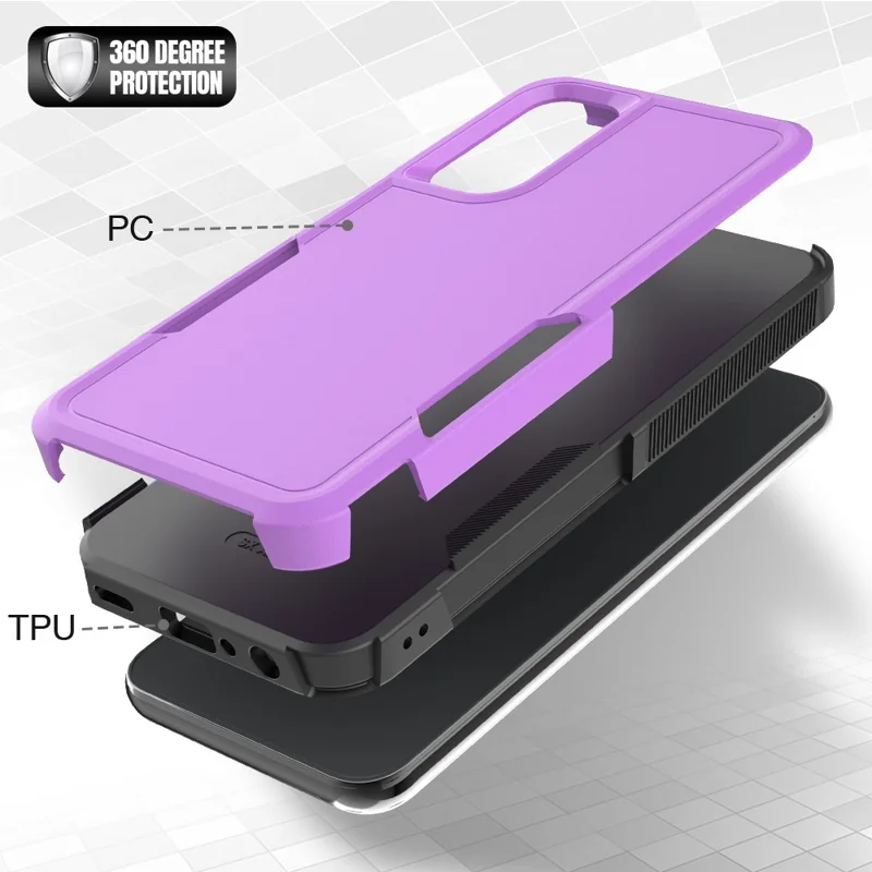 For Samsung Galaxy A25 5G (Global) (161.0 x 76.5 x 8.3mm) Phone Case PC+TPU Shockproof Cover - Purple