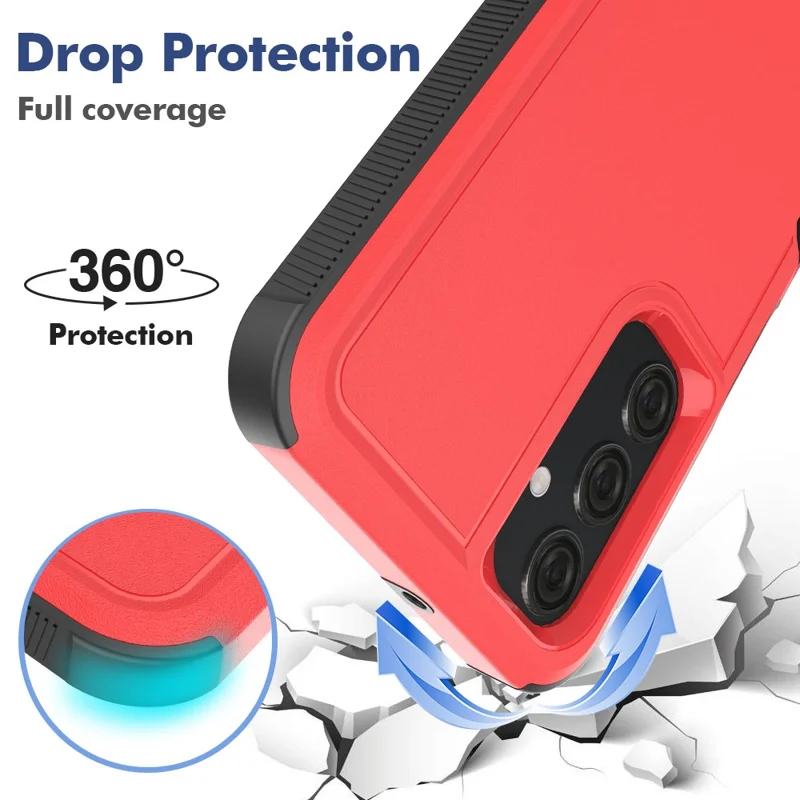 For Samsung Galaxy A25 5G (Global) (161.0 x 76.5 x 8.3mm) Phone Case PC+TPU Shockproof Cover - Red