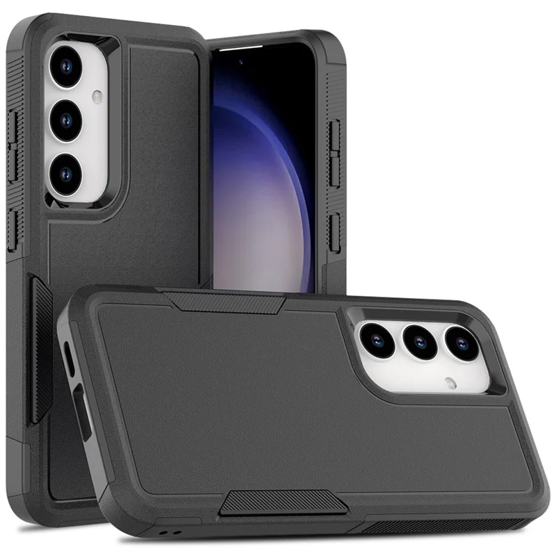 Para Capa Anti-queda do Samsung Galaxy S24 Hard PC+TPU Mobile Phone Shell - Preto