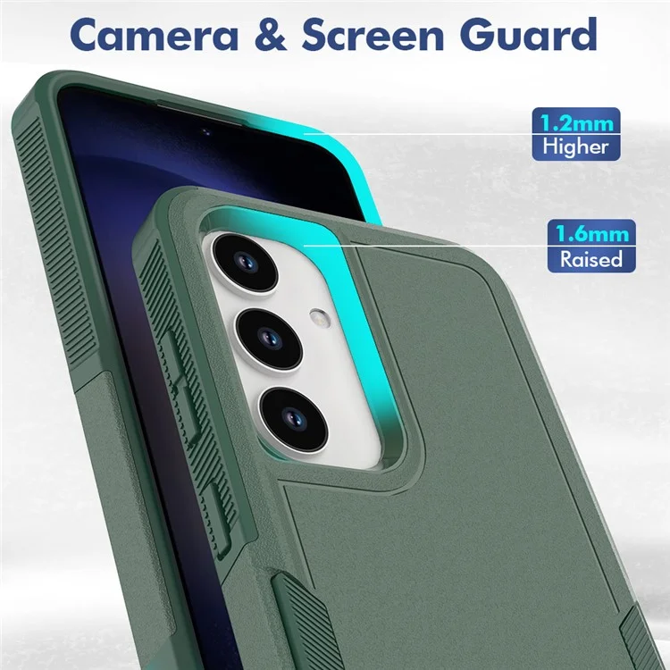 Custodia Anti-Drop per Samsung Galaxy S24+ Cover Telefono Guscio Duro PC+Morbido TPU - Verde Scuro