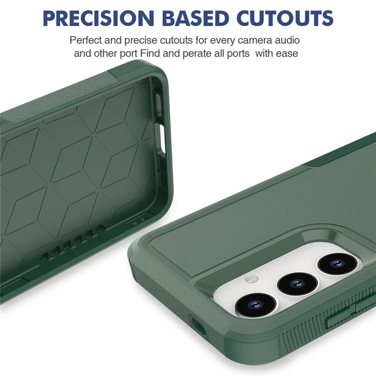 Custodia Anti-Drop per Samsung Galaxy S24+ Cover Telefono Guscio Duro PC+Morbido TPU - Verde Scuro