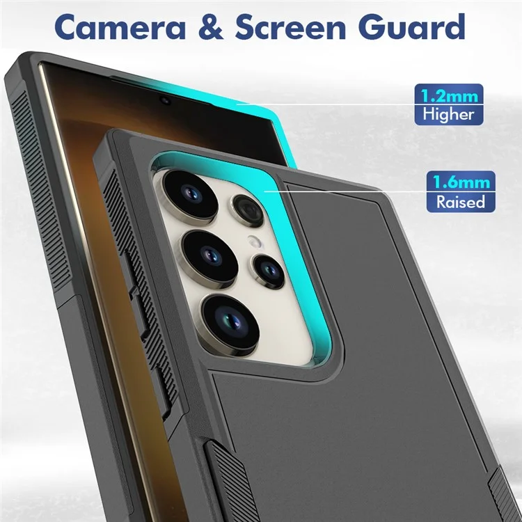 Funda para Samsung Galaxy S24 Ultra Funda Dura Delgada de PC+TPU Cubierta Protectora del Teléfono - Negro