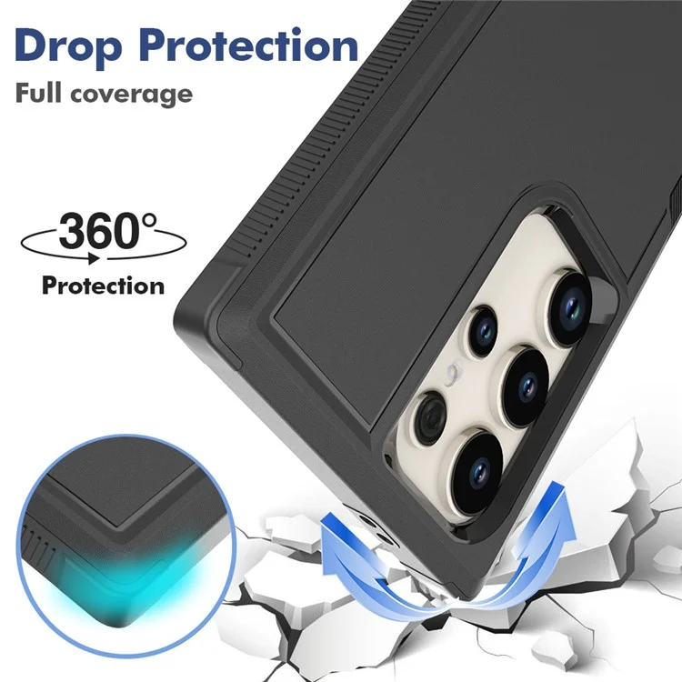Funda para Samsung Galaxy S24 Ultra Funda Dura Delgada de PC+TPU Cubierta Protectora del Teléfono - Negro