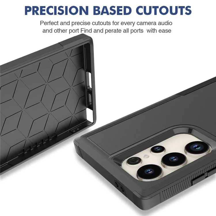 Funda para Samsung Galaxy S24 Ultra Funda Dura Delgada de PC+TPU Cubierta Protectora del Teléfono - Negro