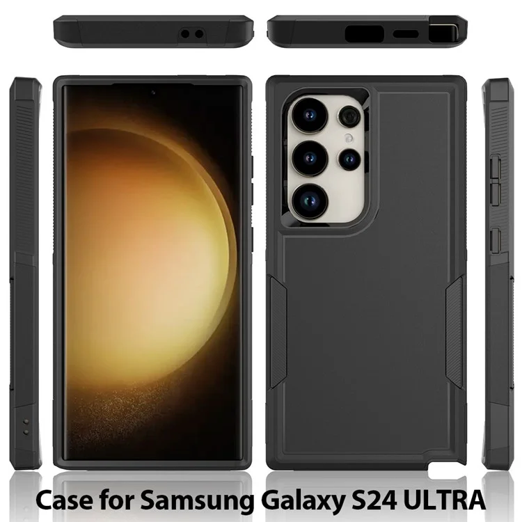 Funda para Samsung Galaxy S24 Ultra Funda Dura Delgada de PC+TPU Cubierta Protectora del Teléfono - Negro