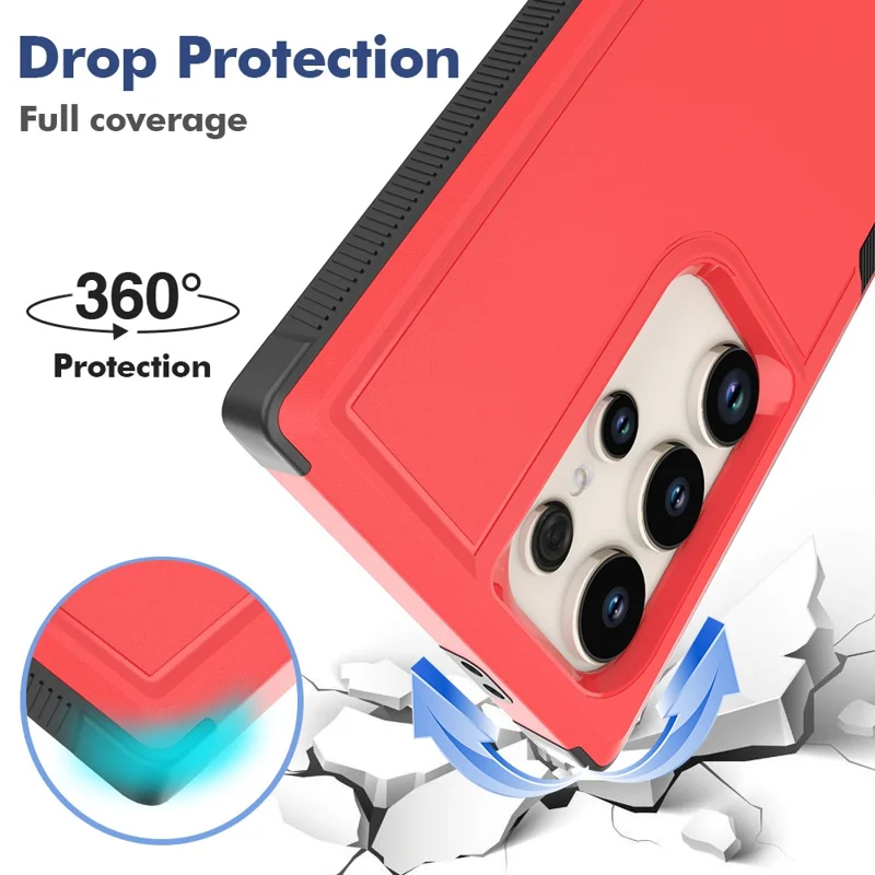 Voor Samsung Galaxy S24 Ultra hoesje slank hard PC+TPU telefoonbeschermer - Rood