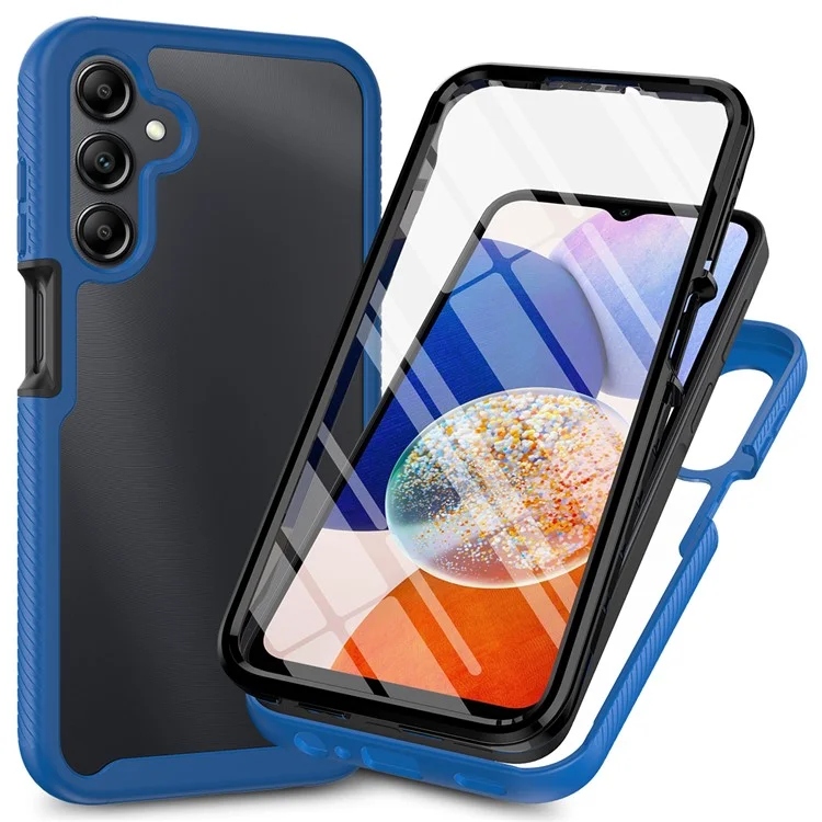 For Samsung Galaxy A15 5G Phone Case Full Protection Cover with PET Screen Protector - Dark Blue