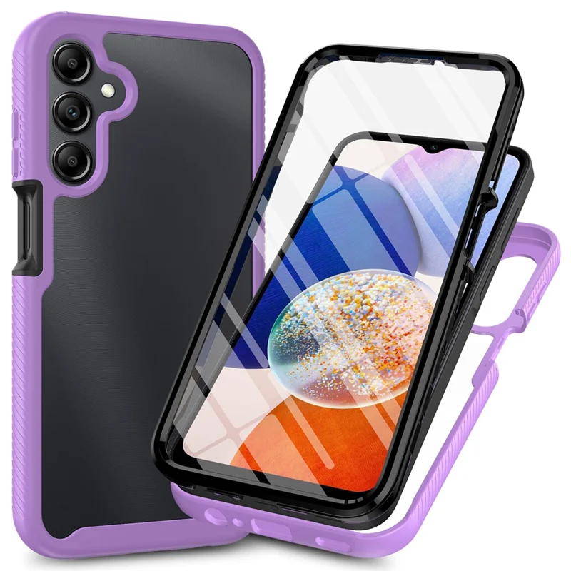 Étui pour Samsung Galaxy A15 5G avec protection intégrale et protecteur d'écran en PET - Violet