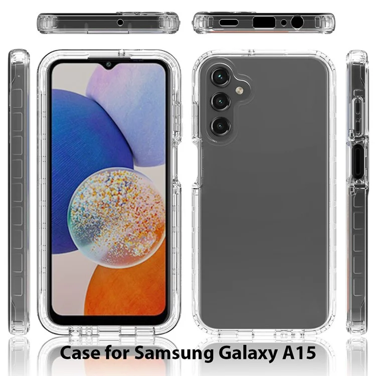 Para Samsung Galaxy A15 5G Case de Telefone Transparente Capa Traseira Gradiente - Transparente