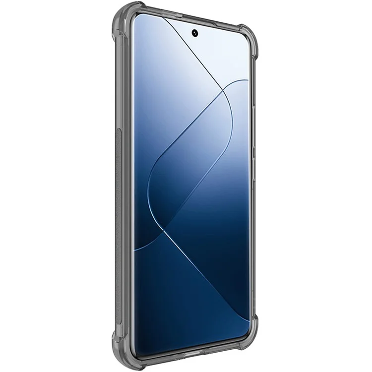 IMAK Pour Xiaomi 14 Pro Étui de téléphone Antirayures Airbag aux Coins TPU Housse - Noir Transparent