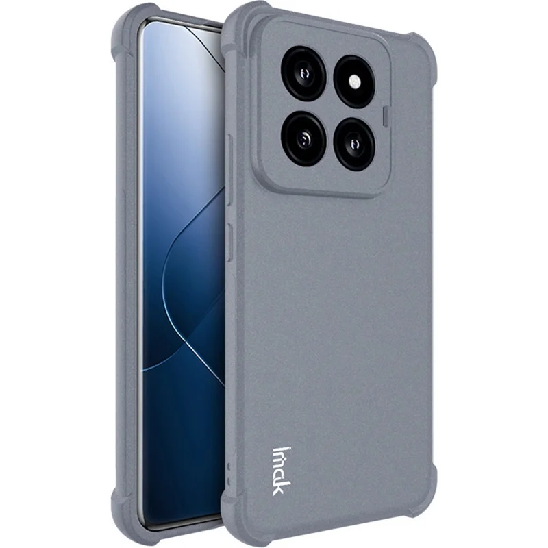 IMAK For Xiaomi 14 Pro Phone Case Matte Reinforced Corners Anti-fall Cover - Grey