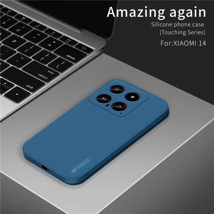 PINWUYO JK Touching Series for Xiaomi 14 Case Soft TPU Smartphone Protector - Navy Blue