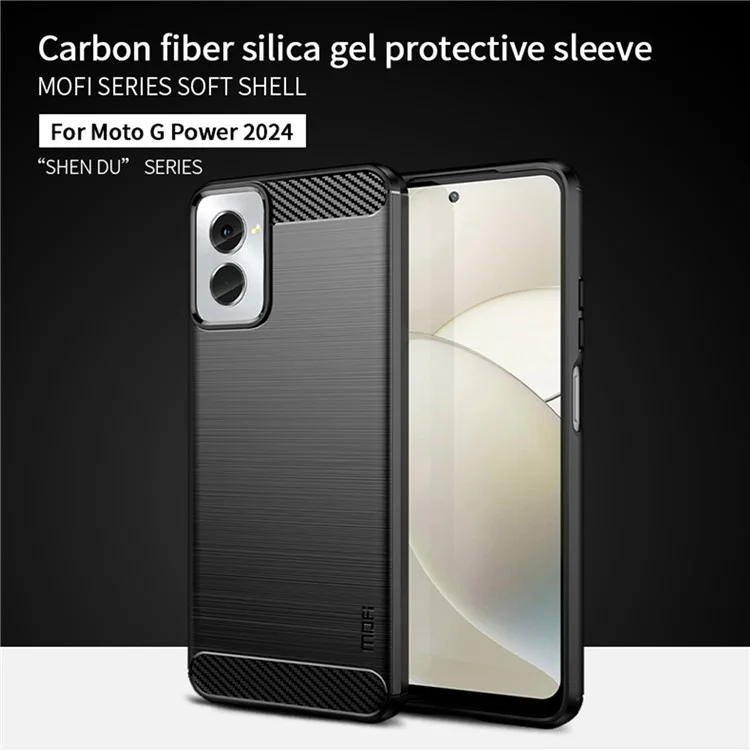 MOFI JK TPU Series-1 für Motorola Moto G Power (2024) Hülle Gebürstetes TPU Handyhülle - Schwarz