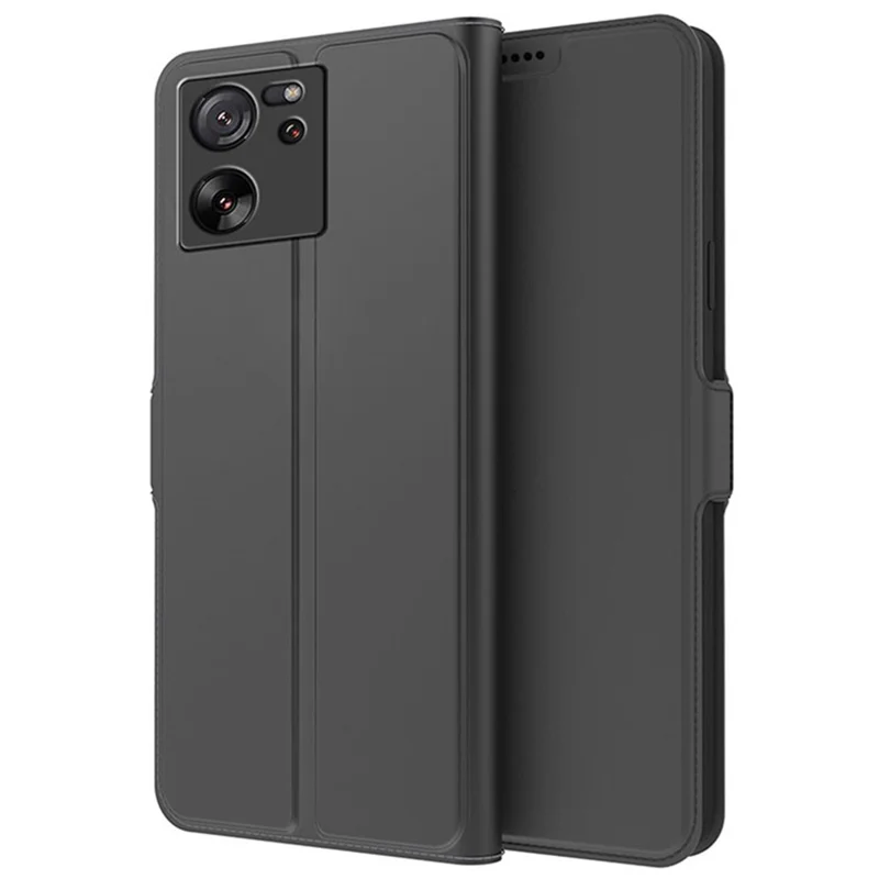 For Xiaomi 13T / 13T Pro / Redmi K60 Ultra Leather Phone Case Card Slots TPU Protective Interior Cover - Black