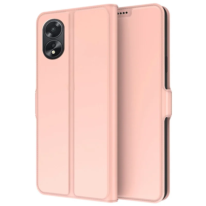 For Oppo A38 4G Phone Case Card Slot Flip Folio PU Leather Cover - Rose Gold