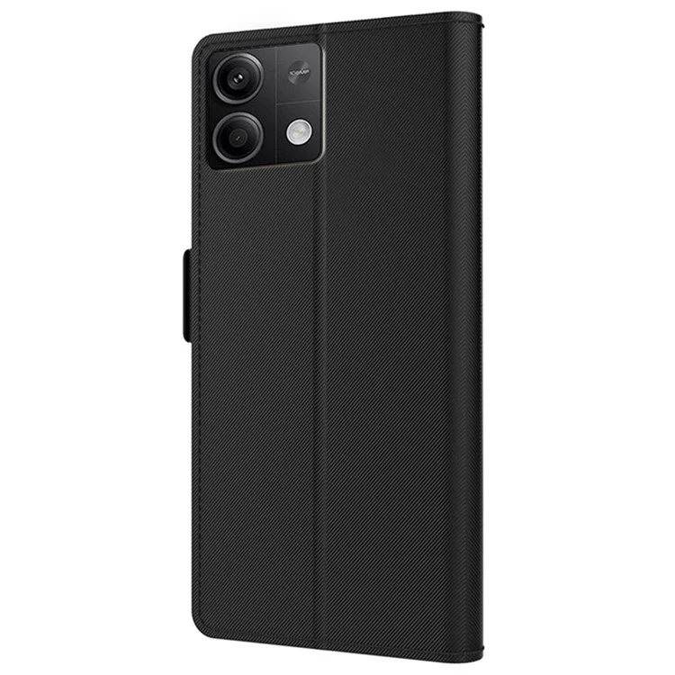 For Xiaomi Redmi Note 13 5G Case Anti-drop Leather Mobile Phone Cover with Mirror - Black
