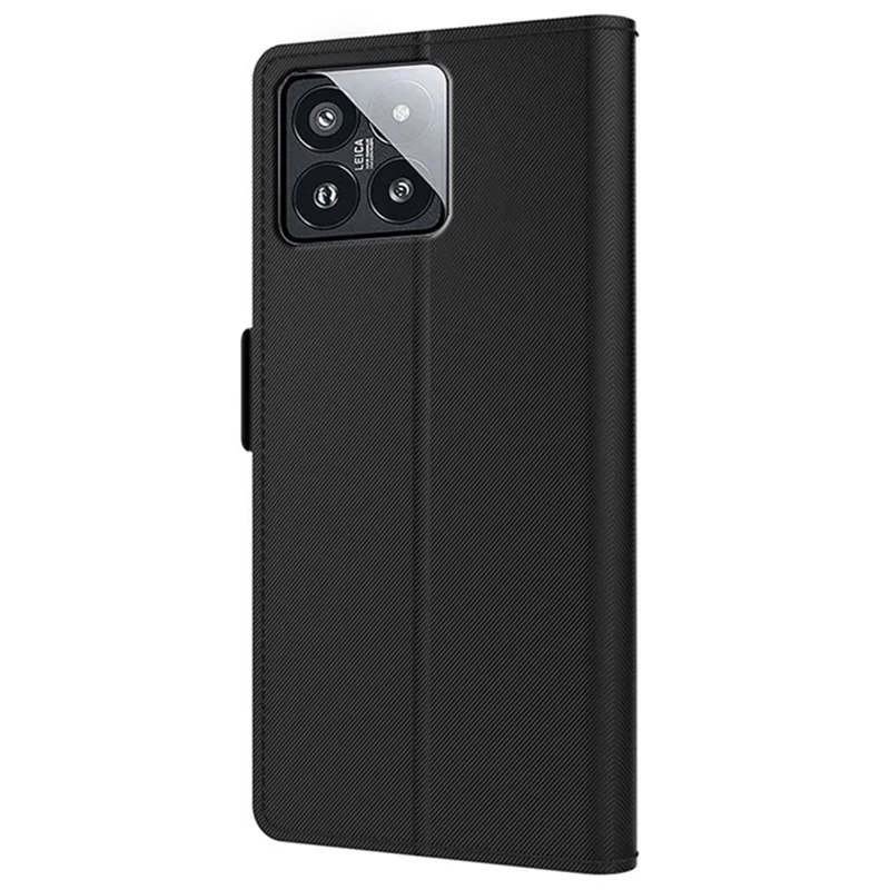 For Xiaomi 14 Pro Case Magnetic Shockproof PU Leather Phone Stand Cover - Black