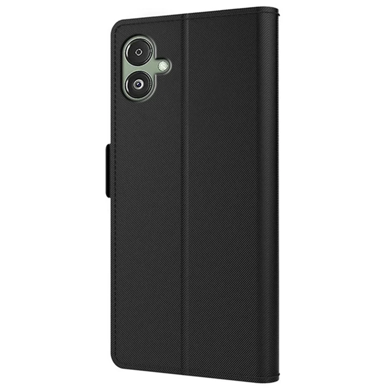 For Samsung Galaxy A05 4G Case PU Leather Phone Cover with Mirror and Card Slot - Black