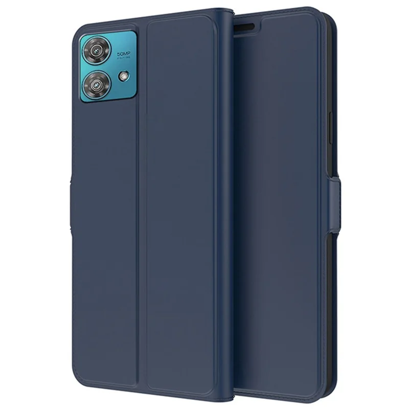 Para Motorola Edge 40 Neo 5G Leather Case TPU Inner Shell Phone Cover - Azul