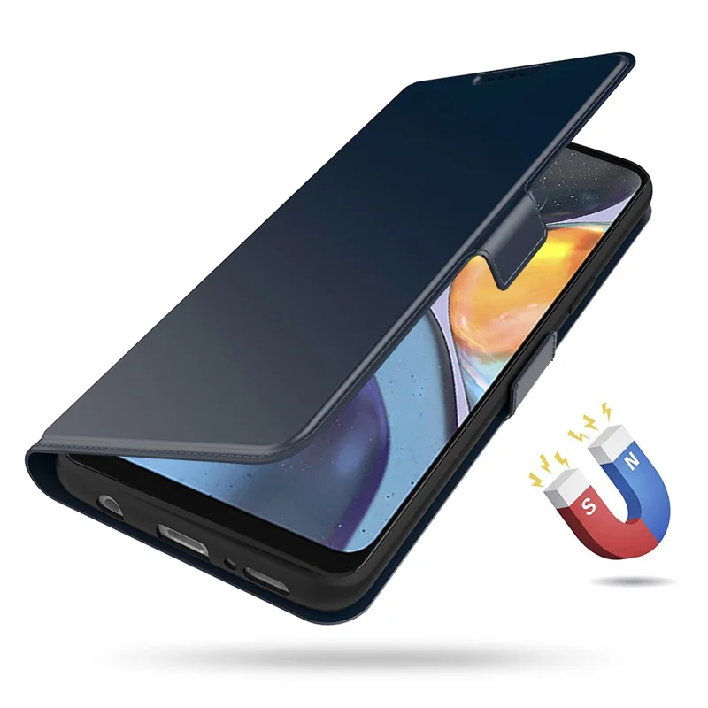 Para Motorola Edge 40 Neo 5G Leather Case TPU Inner Shell Phone Cover - Azul