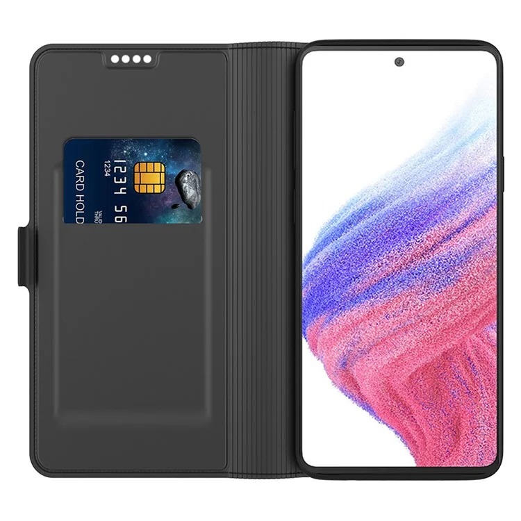 Für Samsung Galaxy A05 4G Handyhülle PU-Leder Klapphülle - Schwarz