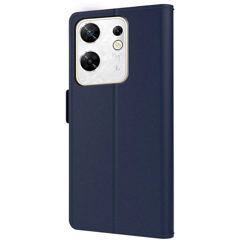 Capas para Celular Infinix Zero 30 4G Capa com Espelho Embutido Suporte para Cartão de Couro - Azul