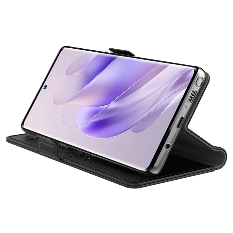 For Infinix Note 30 5G Cell Phone Cases Built-In Mirror PU Leather Stand Phone Cover - Black