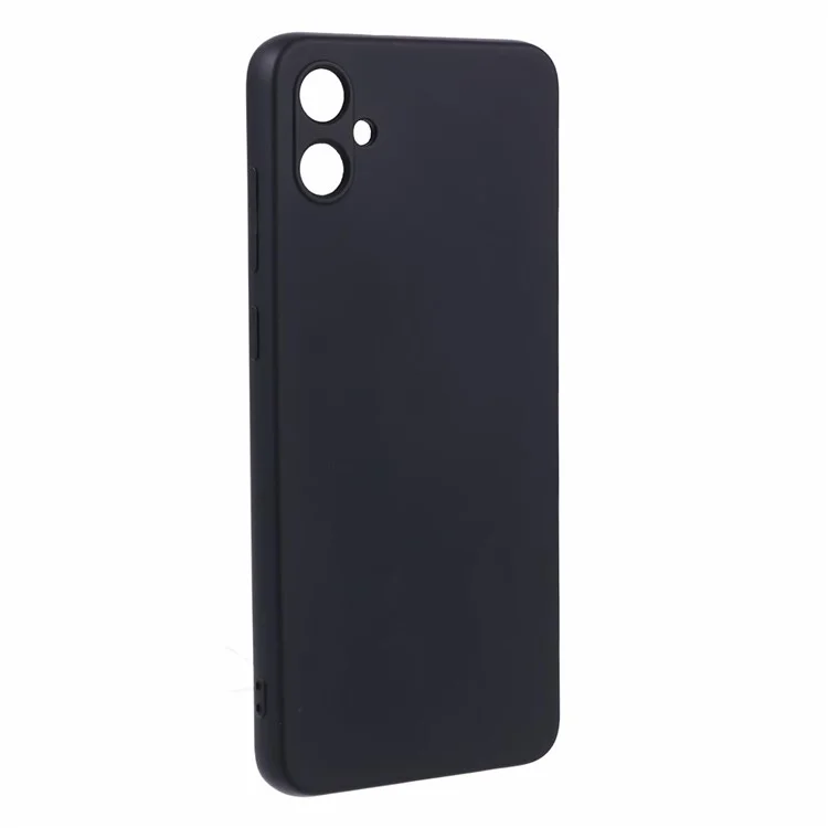 For Samsung Galaxy A05 4G TPU Case Rubberized Phone Cover with Fiber Lining - Black