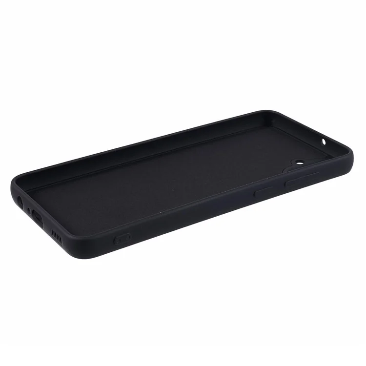 For Samsung Galaxy A05 4G TPU Case Rubberized Phone Cover with Fiber Lining - Black