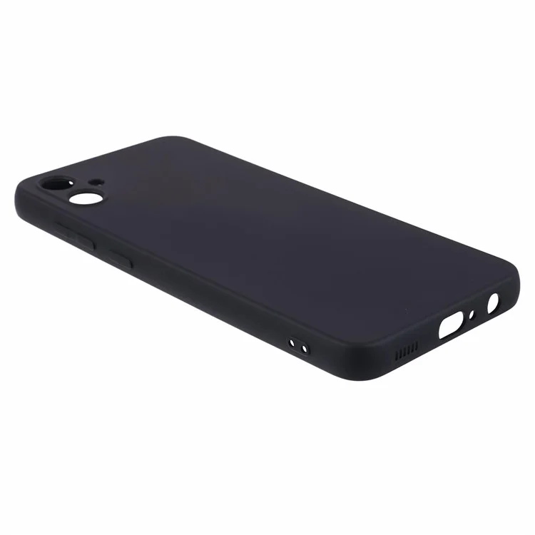 For Samsung Galaxy A05 4G TPU Case Rubberized Phone Cover with Fiber Lining - Black