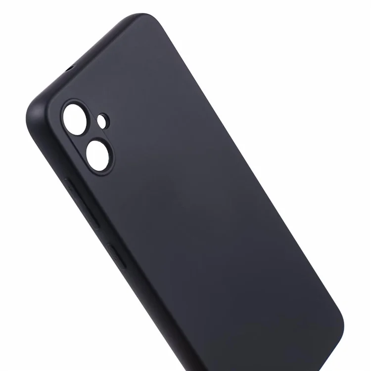 For Samsung Galaxy A05 4G TPU Case Rubberized Phone Cover with Fiber Lining - Black